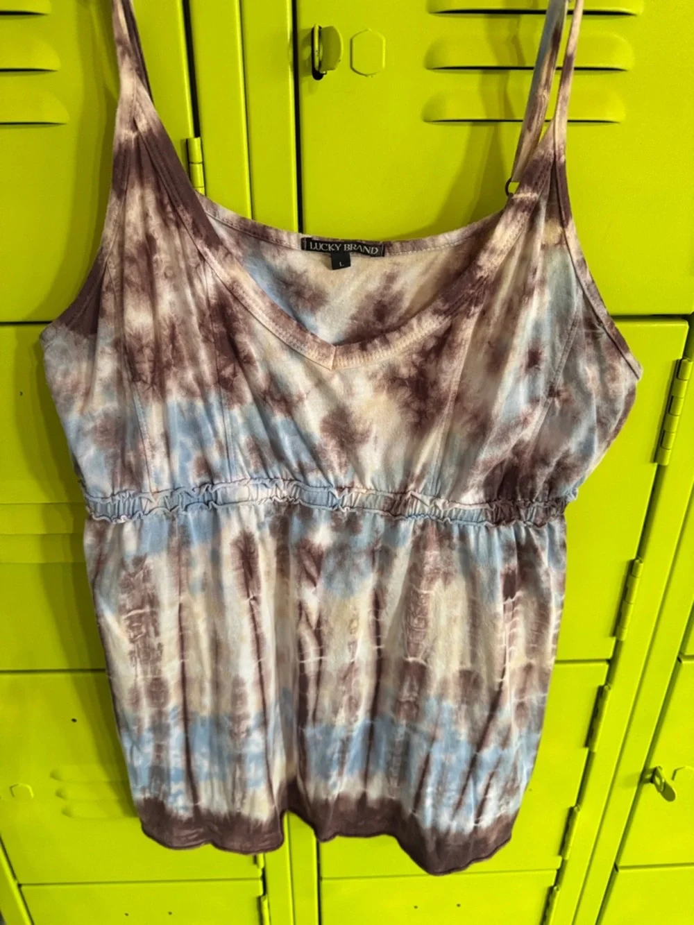 Lucky Brand Tie-Dye Camisole in Brown and Blue - Picture 2 of 5